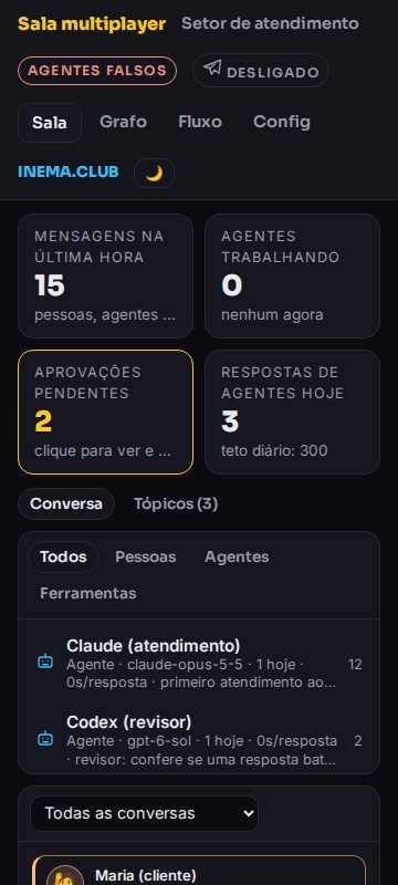 Sala no celular, aba Conversa