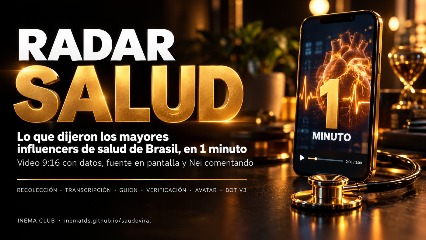 Banner RADAR SALUD: lo que dijeron los mayores influencers de salud de Brasil, en 1 minuto
