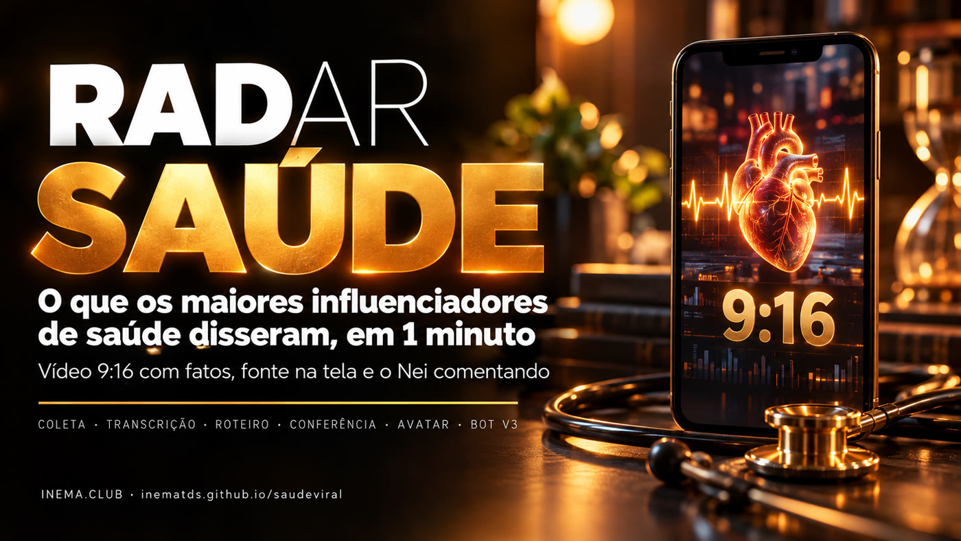Banner RADAR SAÚDE: o que os maiores influenciadores de saúde disseram, em 1 minuto