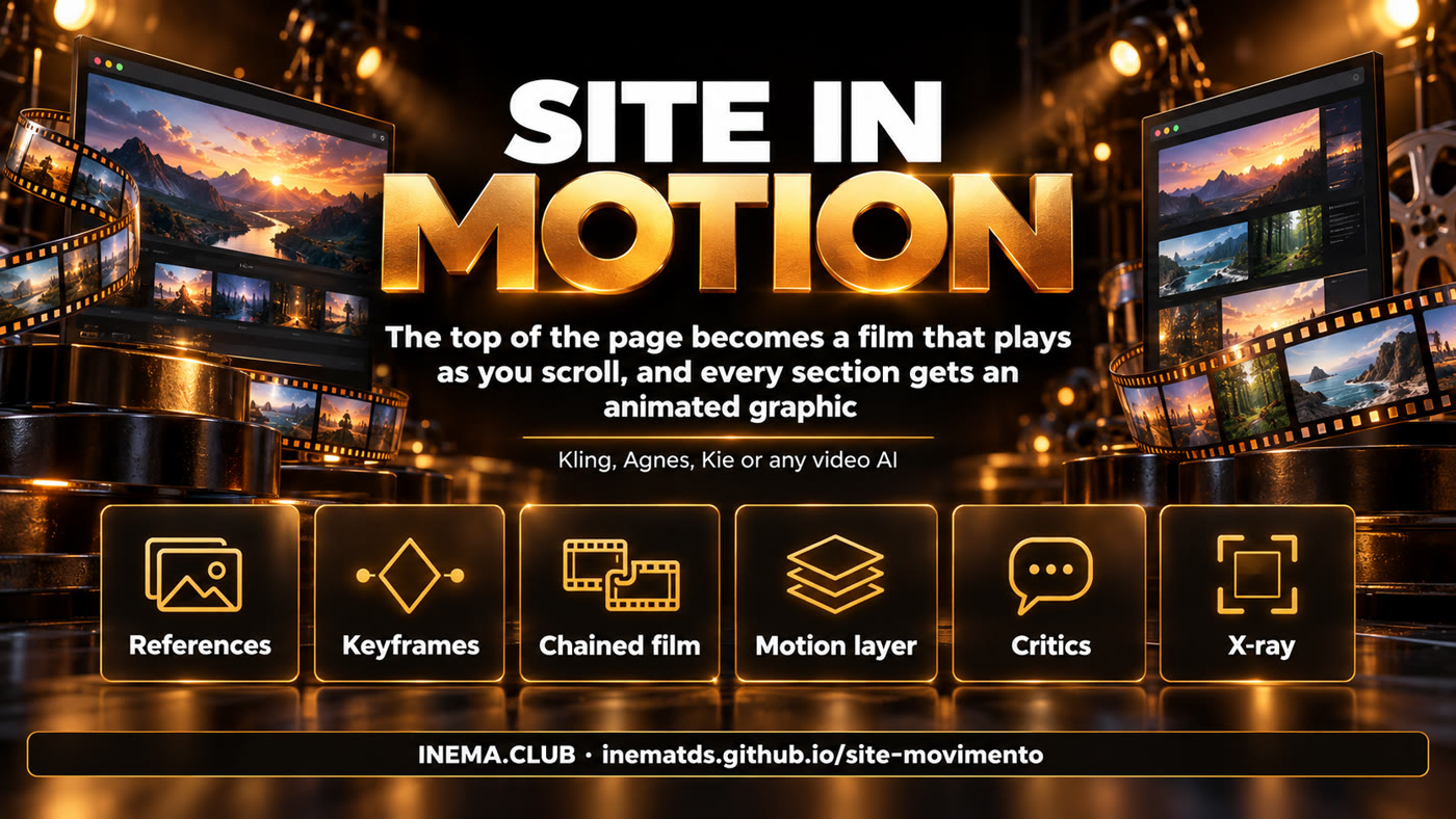 The steps of Site em Movimento: references, keyframes, chained film, motion layer, critics and X-ray