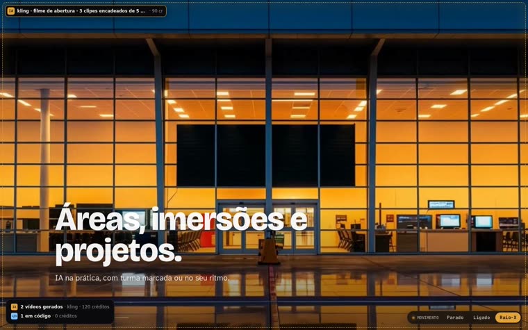 Modo Raio-X com etiquetas sobre o filme e o resumo de vídeos e código