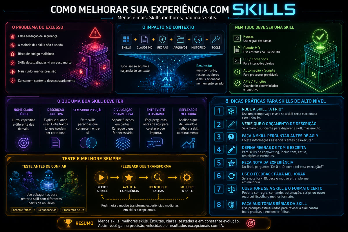 Mapa visual das 3 trilhas do curso Skills Premium