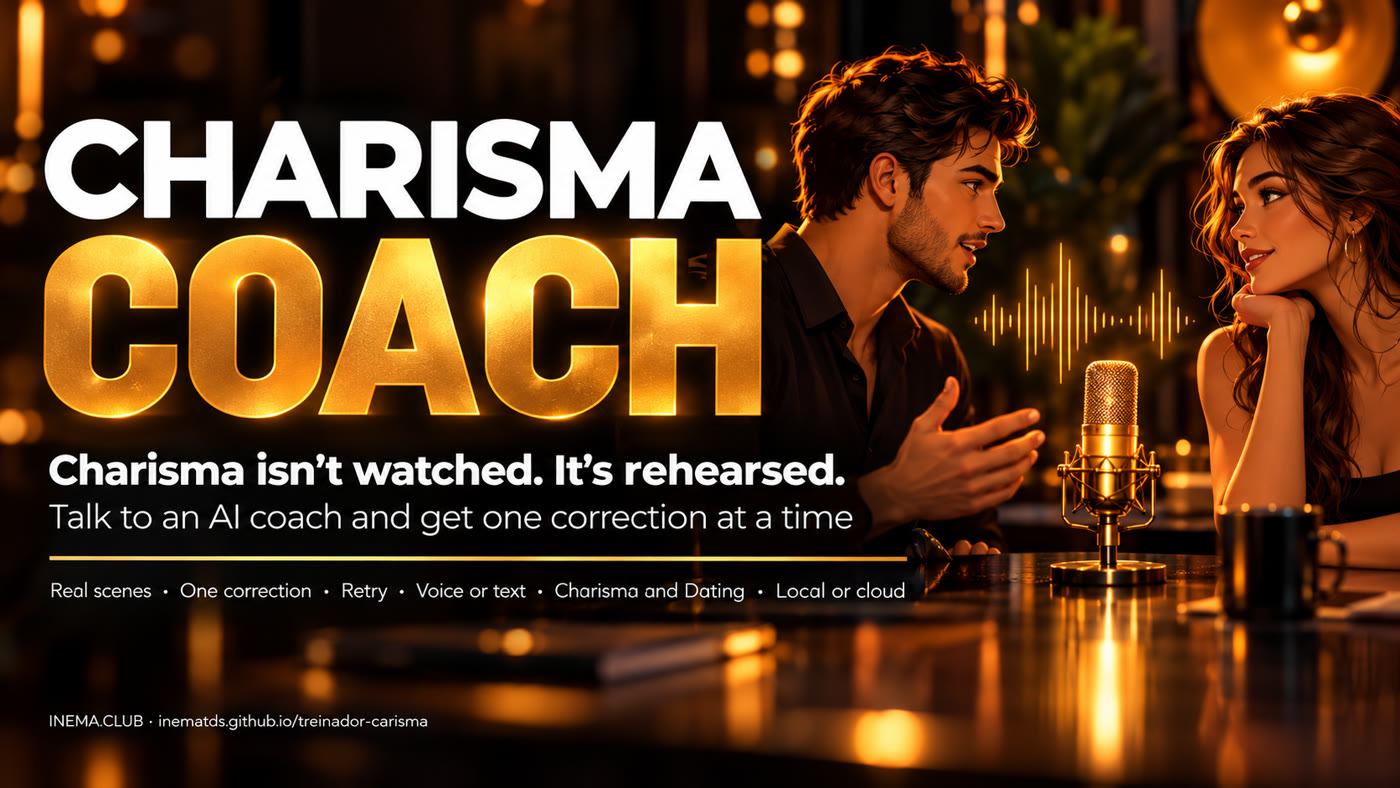 Charisma Coach banner: Charisma isn't watched, it's rehearsed