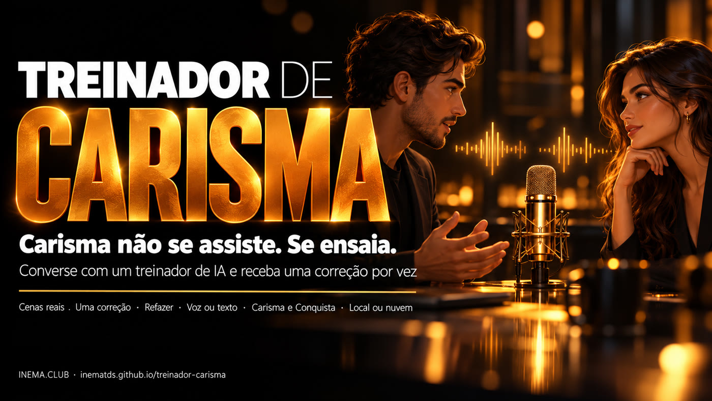 Banner do Treinador de Carisma: Carisma não se assiste, se ensaia