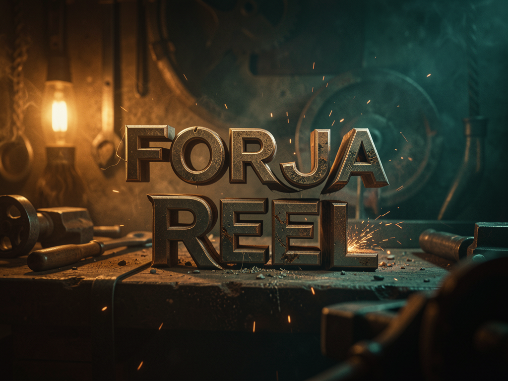 Ilustração do motor Forja Reel transformando um vídeo bruto em reel pronto