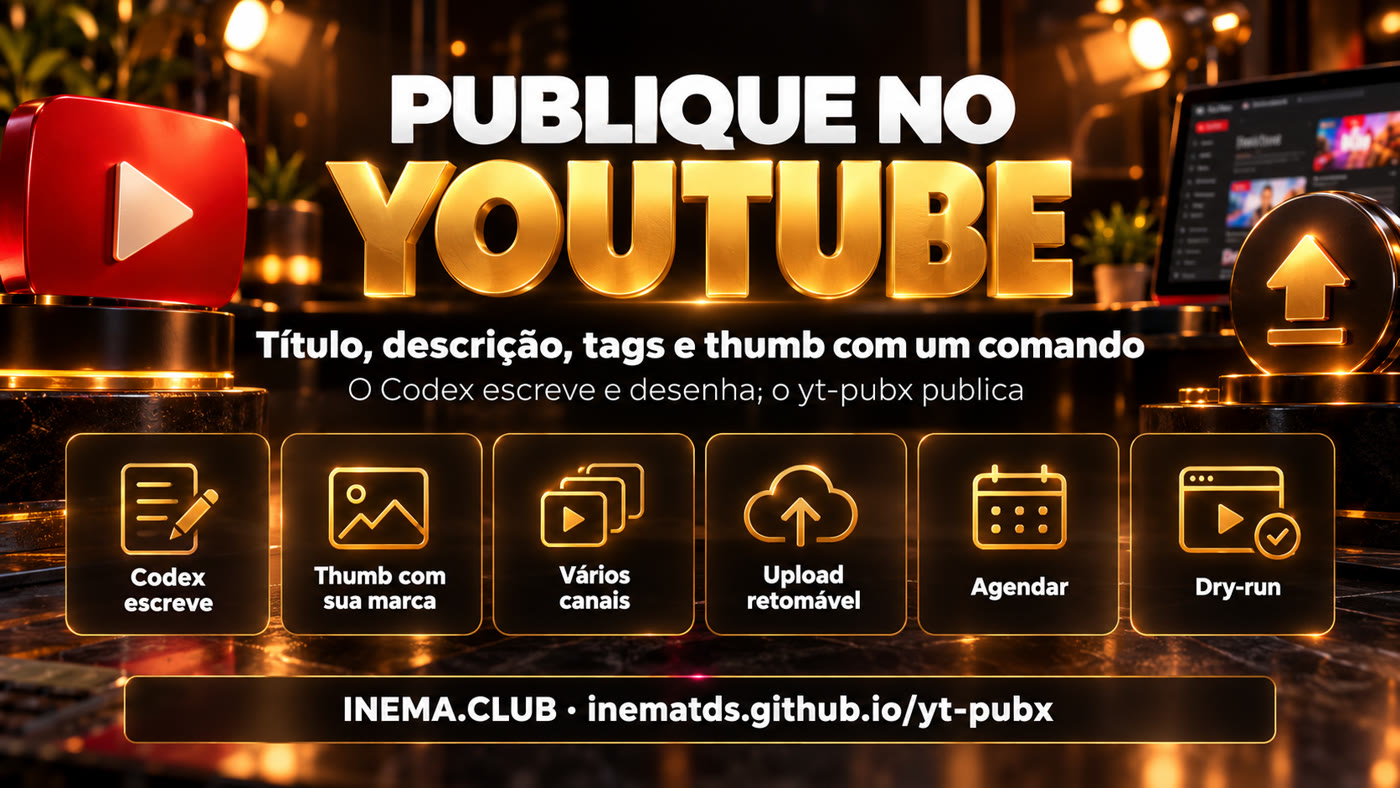 Recursos do yt-pubx em seis cartões